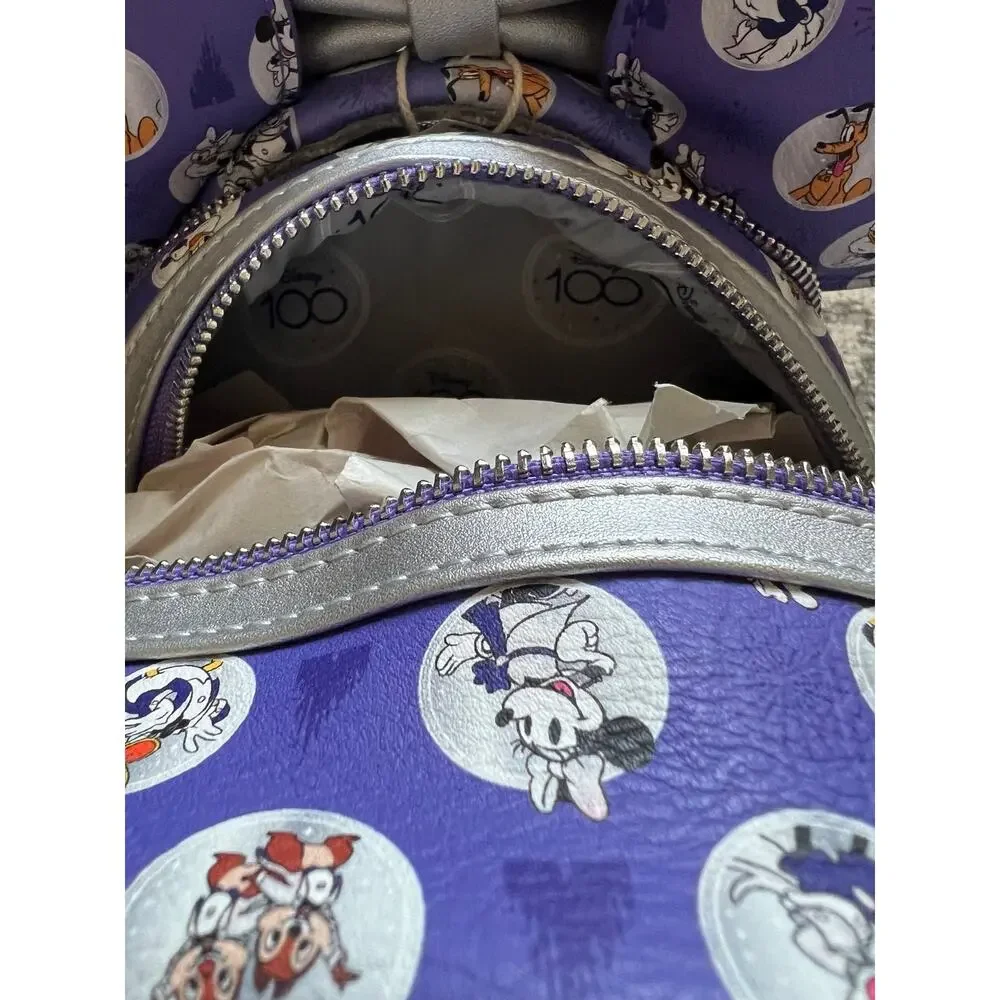 NWT❤️DISNEY 100 MICKEY AND FRIENDS POLKA DOT LOUNGEFLY BACKPACK & EARS SET